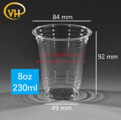 PET 84 - 8oz / 230ml - Ly Nhựa Cafe, Trà Sữa, Sinh Tố, Nước Ép, Rau Má
