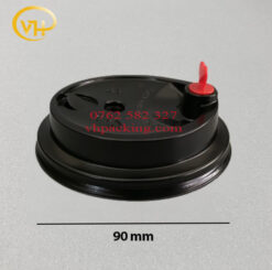 Nắp Nhựa Phẳng Tim PP 90 - Đen