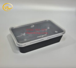 Hộp Chữ Nhật Đen Microwave 550ml