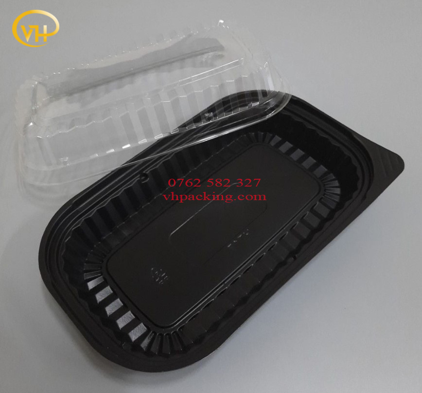 Khay nhựa đế đen HT-17, Hộp Nhựa HT-17 1 Ngăn