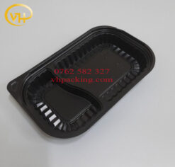 Khay nhựa đế đen HT-17, Hộp Nhựa HT-17 2 Ngăn