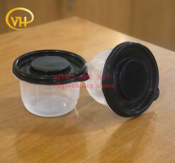 Tô Nhựa Trong PP 360ml + Nắp Đen