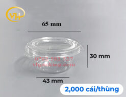 Hủ Nhựa PET 2OZ Nắp Liền