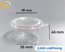 Hủ Nhựa PET 4OZ Nắp Liền