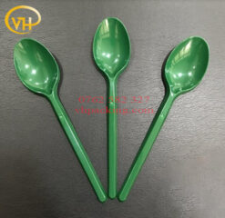 Muỗng Nhựa Trà Sữa, Muỗng Cơm Dùng 1 Lần Xanh Dài 15cm