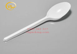 Muỗng Nhựa Trà Sữa, Muỗng Cơm Dùng 1 Lần Trắng Dài 15cm